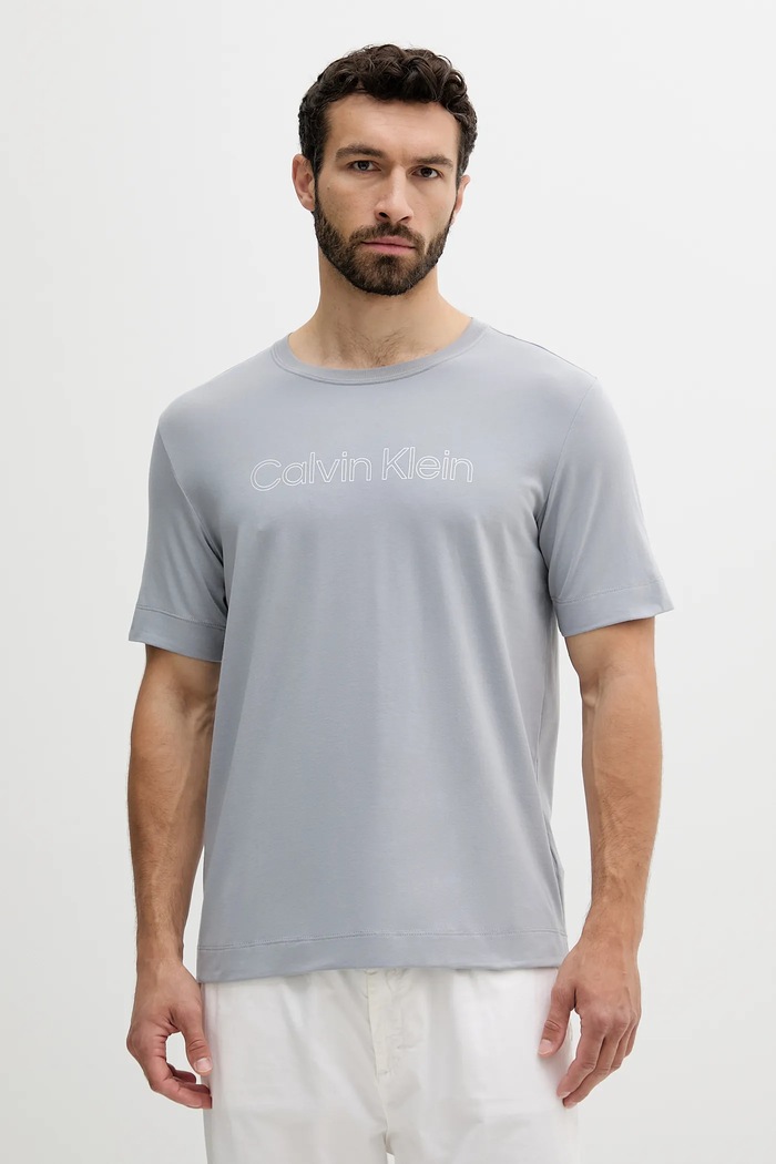Tričko Calvin Klein Performance potlač sivá LVGMS5K164