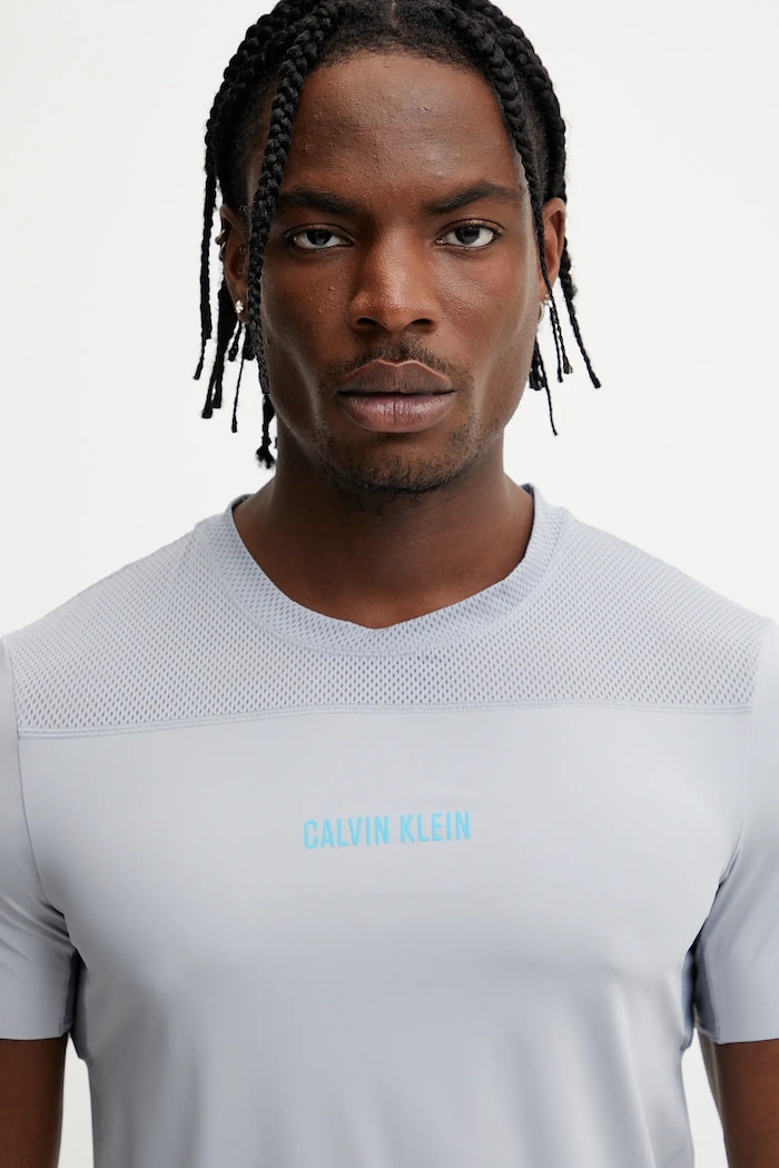 Тениска за трениране Calvin Klein Performance сив LVGMS5K188
