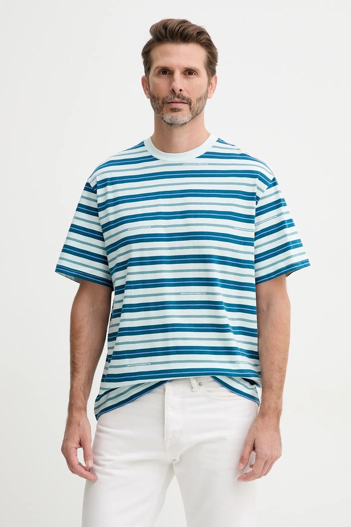 Pamučna majica United Colors of Benetton regular plava 30CXU10A0
