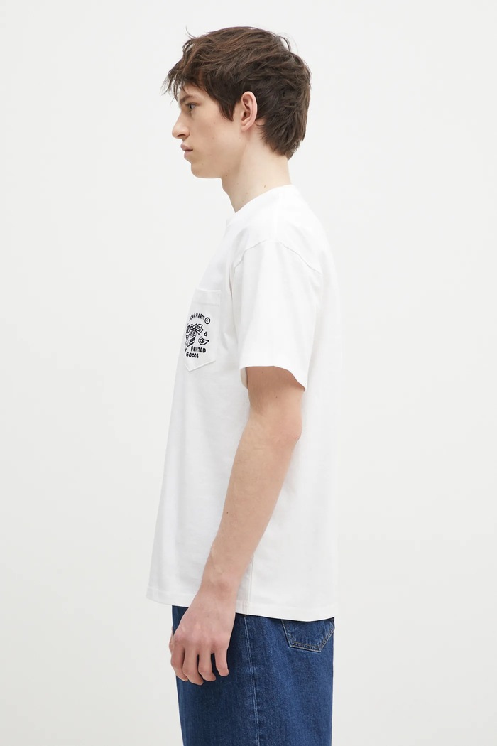 Carhartt WIP cotton t-shirt Fragments Pocket I034407.00AXX white SS25