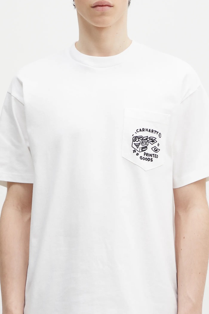 Carhartt WIP cotton t-shirt Fragments Pocket white I034407.00AXX