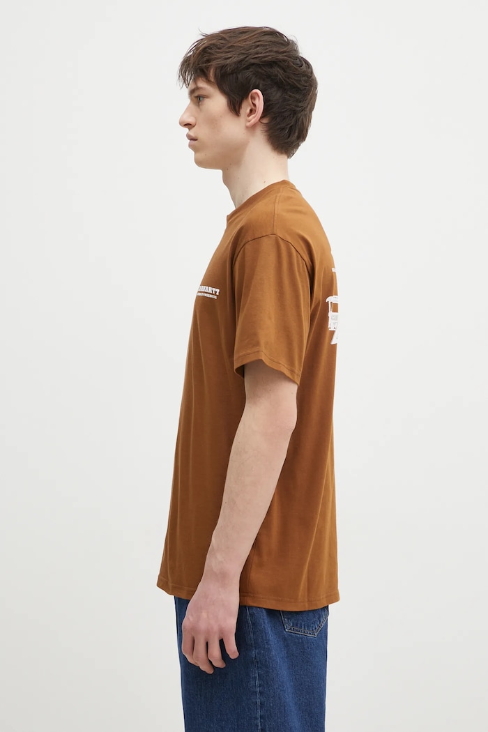 Carhartt WIP cotton t-shirt Runaway I034409.2IQXX brown SS25