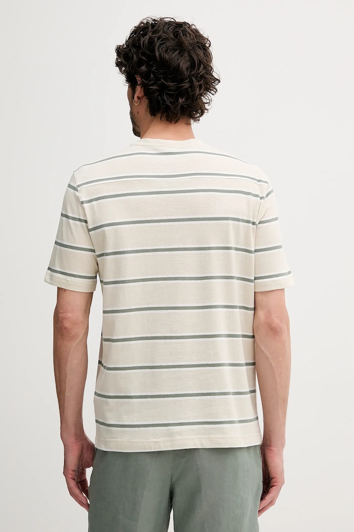 Odzież United Colors of Benetton t-shirt z domieszką lnu 32UZU10A7 beżowy