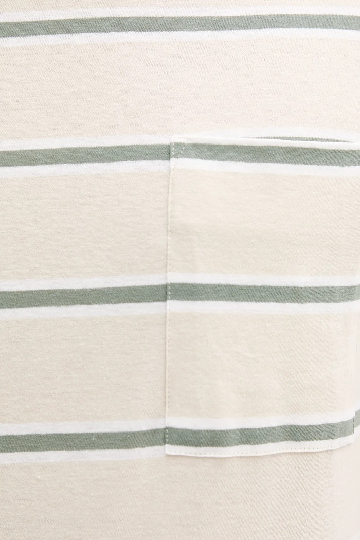 United Colors of Benetton t-shirt z domieszką lnu 32UZU10A7 beżowy