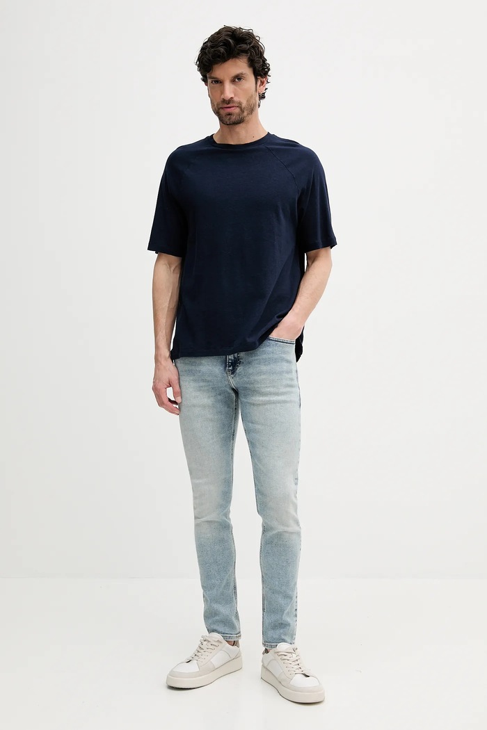 United Colors of Benetton Λευκό μπλουζάκι United Colors of Benetton 3UTFU10A5 σκούρο μπλε SS25