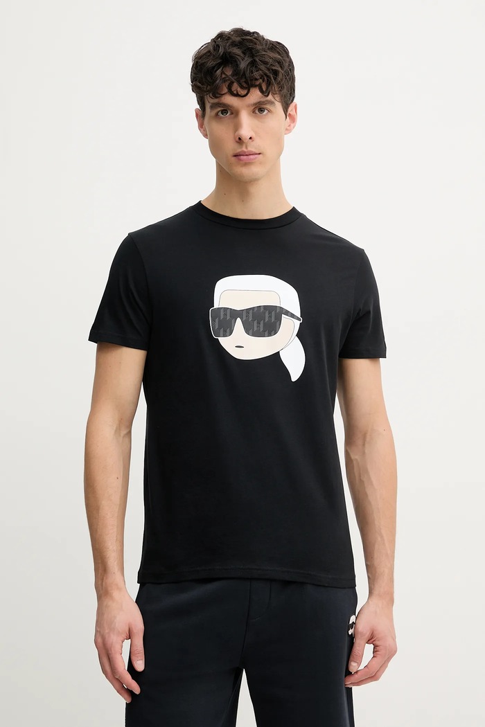 Karl Lagerfeld tricou din bumbac print negru 552251.755073