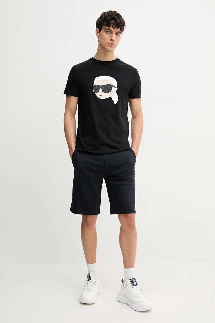 Karl Lagerfeld tricou din bumbac 552251.755073 negru SS25