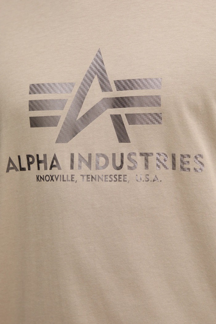T-shirt bawełniany Alpha Industries beżowy 100501CB