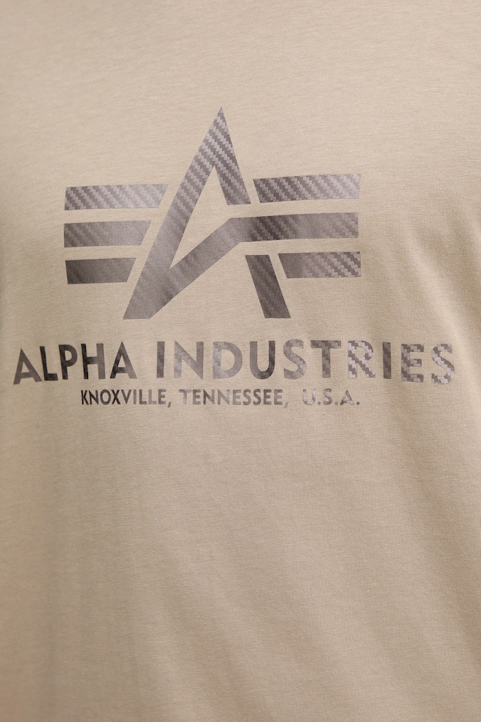 T-shirt bawełniany Alpha Industries beżowy 100501CB