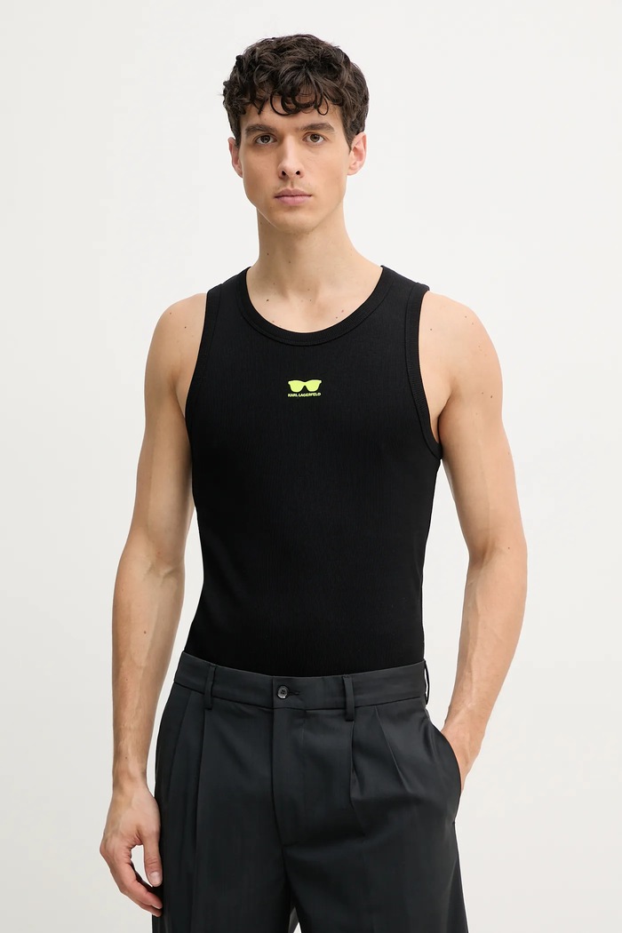 Top Karl Lagerfeld με ελαστάν μαύρο 552238.755401