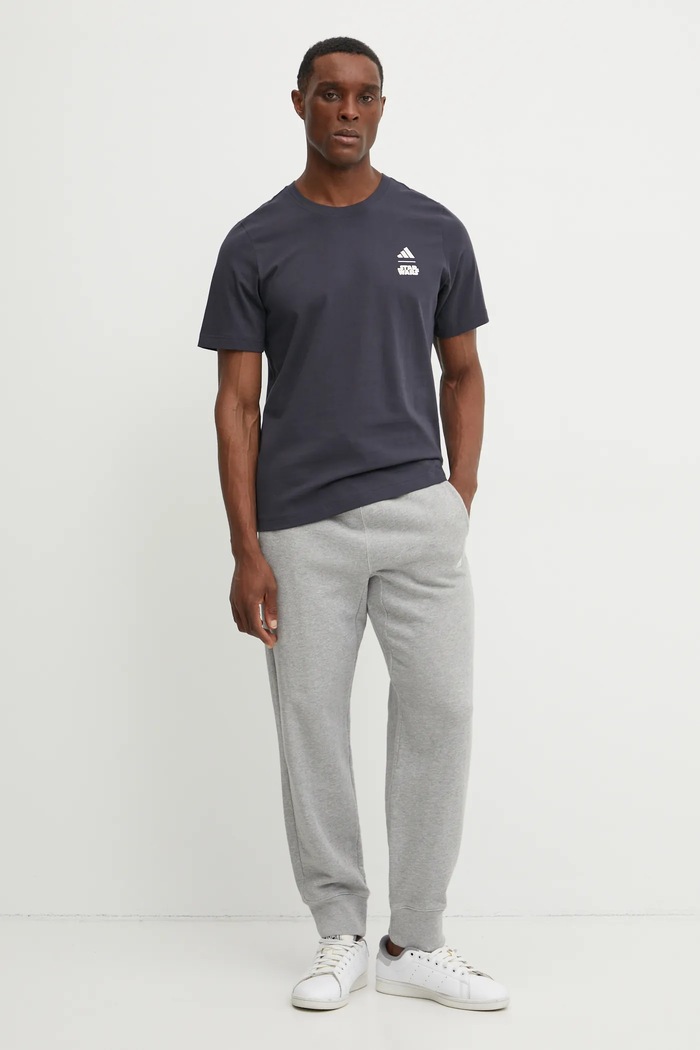 adidas t-shirt bawełniany x Mandalorian JI5716 szary SS25