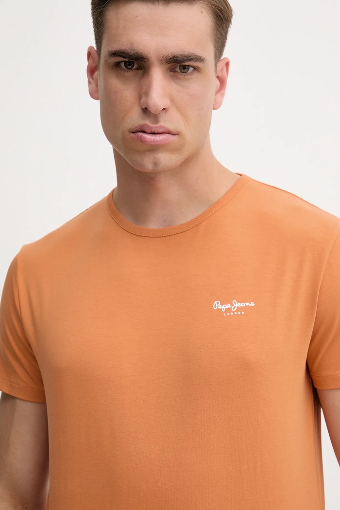 Μπλουζάκι Pepe Jeans ORIGINAL BASIC 3N πορτοκαλί PM508212