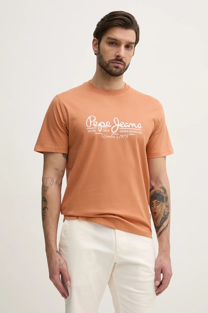Pamučna majica Pepe Jeans DUMAS TEE Planet friendly narančasta PM509769