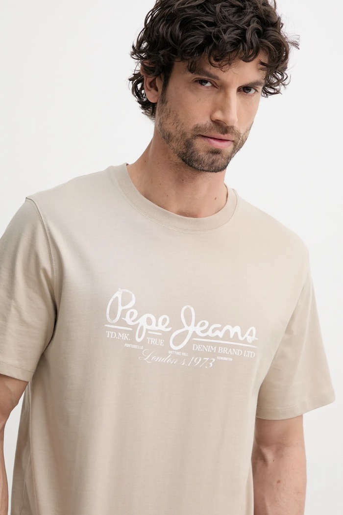 Bavlnené tričko Pepe Jeans DUMAS TEE béžová PM509769