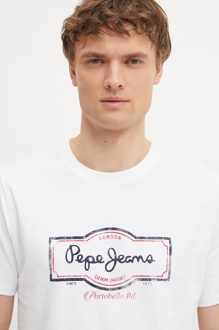 Bavlnené tričko Pepe Jeans DAXTON TEE biela PM509786