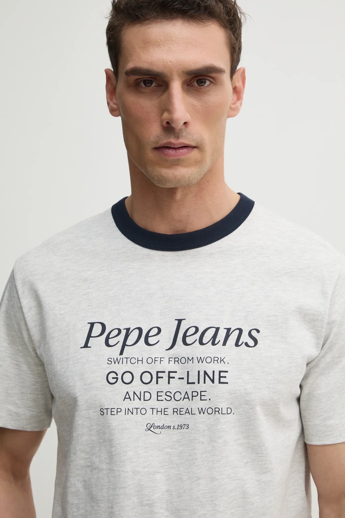 Majica kratkih rukava Pepe Jeans PETERSON siva PM509801