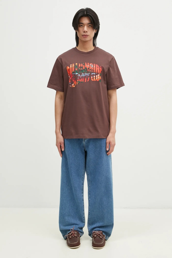 Bavlněné tričko Billionaire Boys Club Tropical Island Fill Arch Logo B24460 hnědá