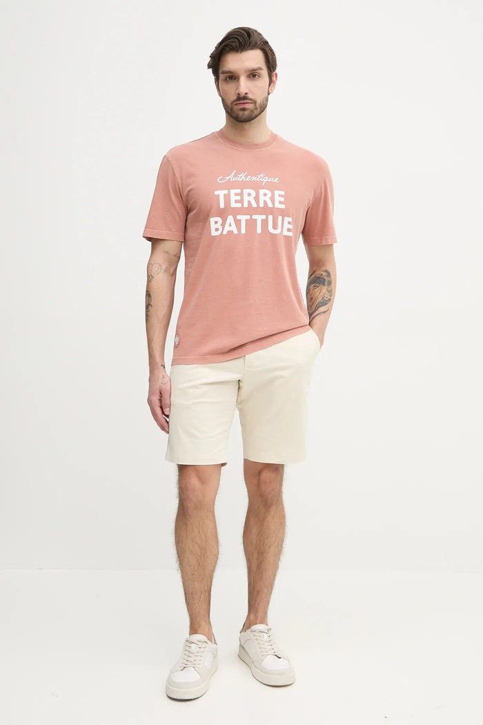 Pamučna majica Lacoste TH0356 narančasta SS25
