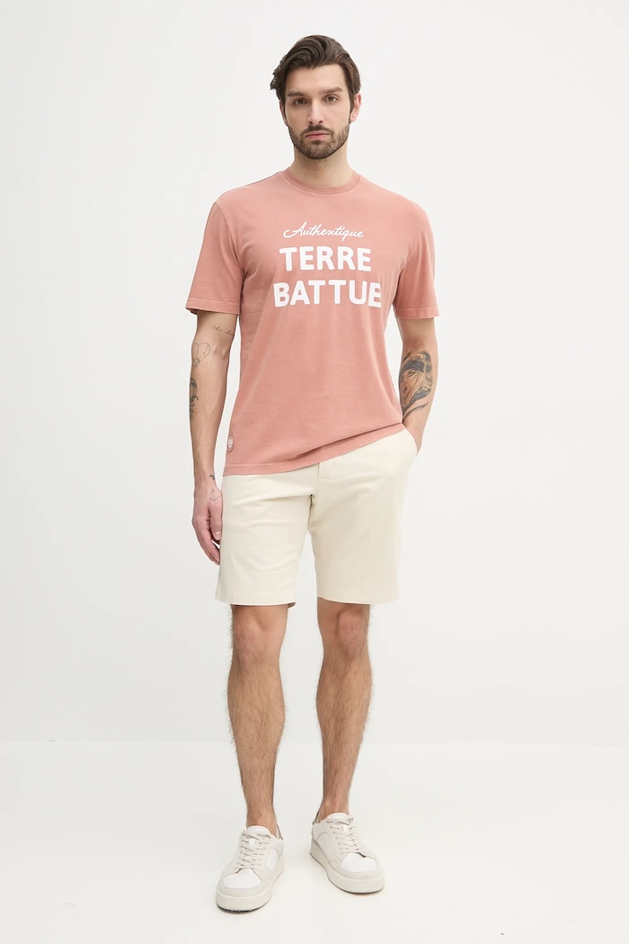 Pamučna majica Lacoste TH0356 narančasta SS25