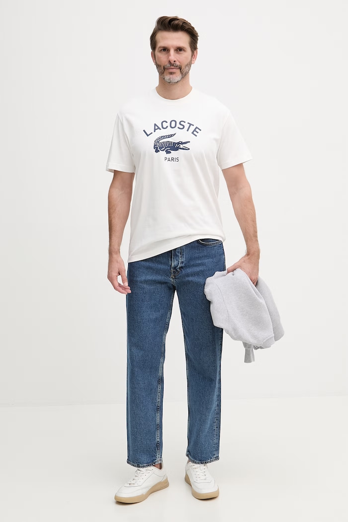 Lacoste tričko pánske bavlnené TH2733 biela SS26