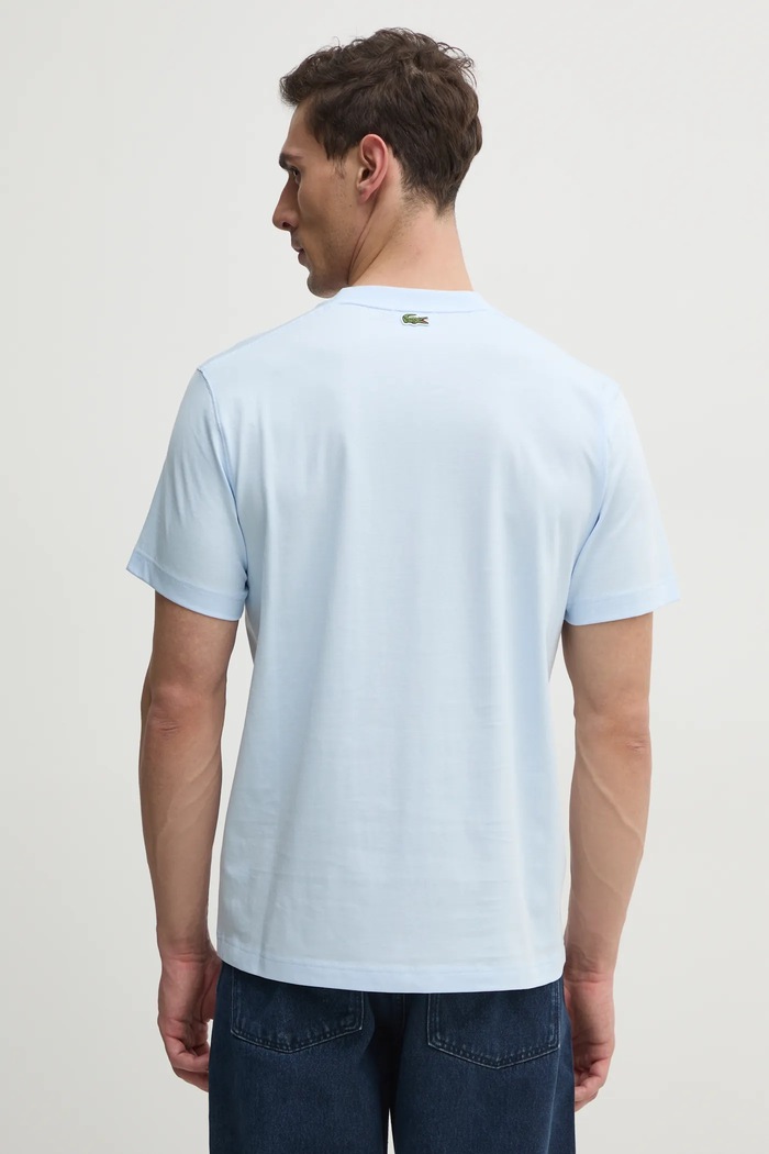 Ρούχα Lacoste t-shirt ανδρικό βαμβακερό TH2733 μπλε