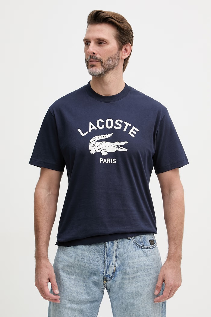 Lacoste tričko pánske bavlnené tmavomodrá TH2733