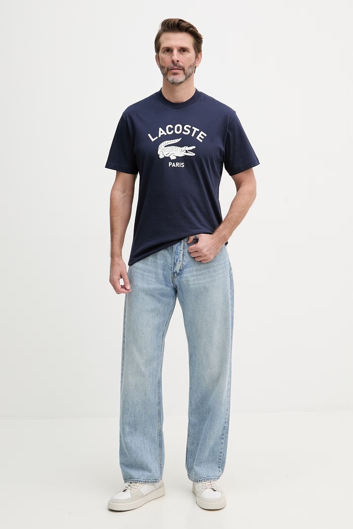 Lacoste tričko pánske bavlnené TH2733 tmavomodrá SS26
