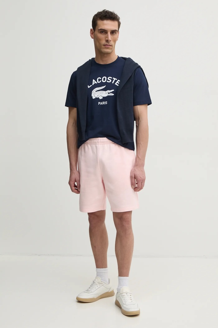 Lacoste t-shirt ανδρικό βαμβακερό TH2733 σκούρο μπλε SS26