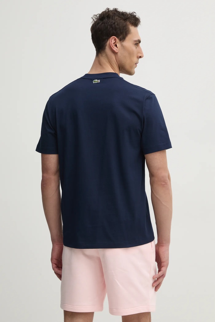 Ρούχα Lacoste t-shirt ανδρικό βαμβακερό TH2733 σκούρο μπλε