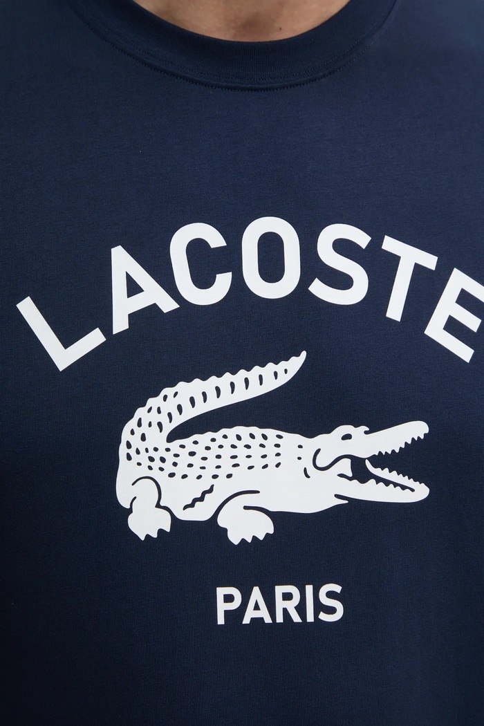 Lacoste t-shirt ανδρικό βαμβακερό TH2733 σκούρο μπλε