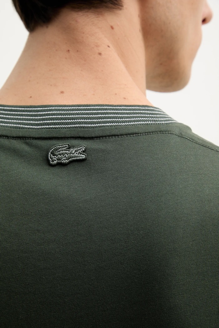 Bavlněné tričko Lacoste TH0124 zelená