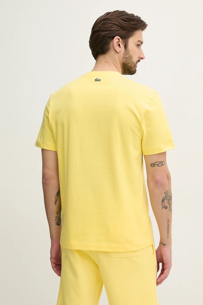Odzież Lacoste t-shirt bawełniany TH0284 żółty