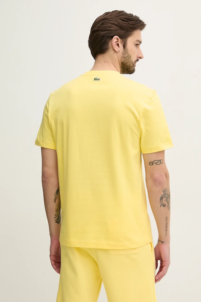 Odzież Lacoste t-shirt bawełniany TH0284 żółty