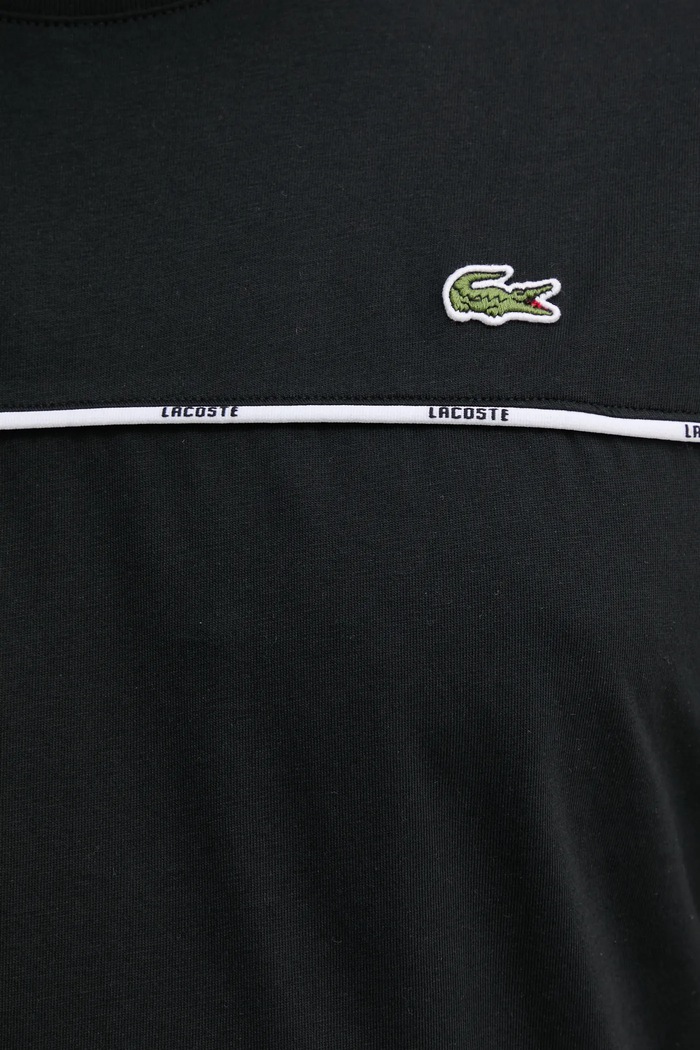 Bavlněné tričko Lacoste TH9842 černá