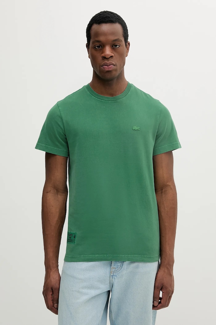 Lacoste Памучна тениска Lacoste зелен TH9894