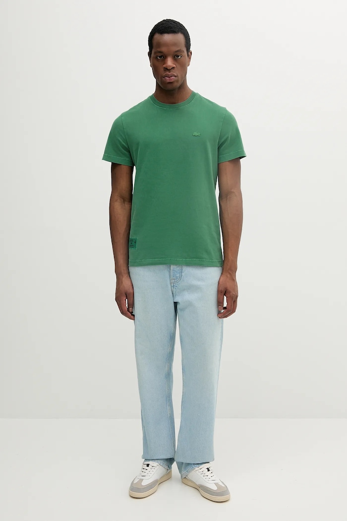 Lacoste Памучна тениска Lacoste TH9894 зелен SS25