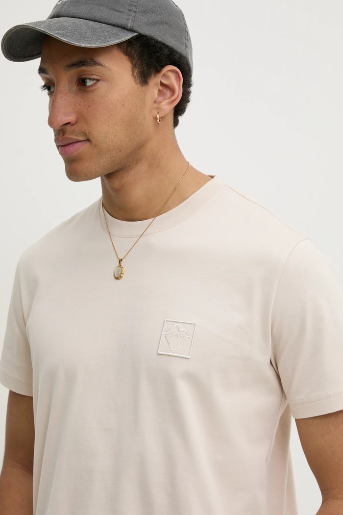 Iceberg t-shirt bawełniany beżowy F04E.6327