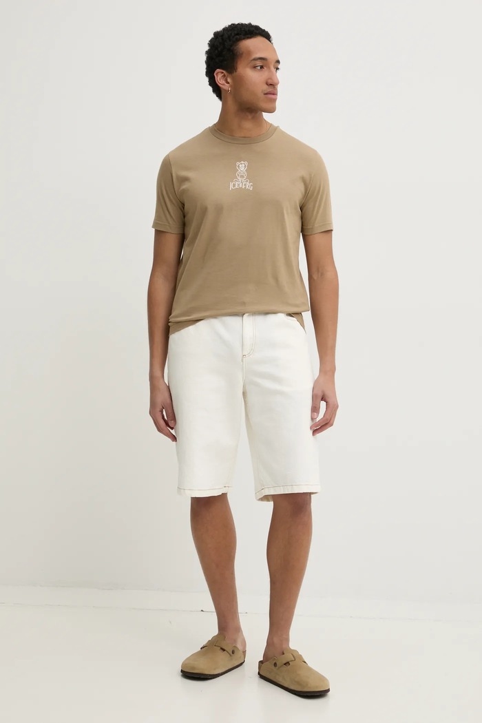 Iceberg t-shirt bawełniany F018.6306 zielony SS25