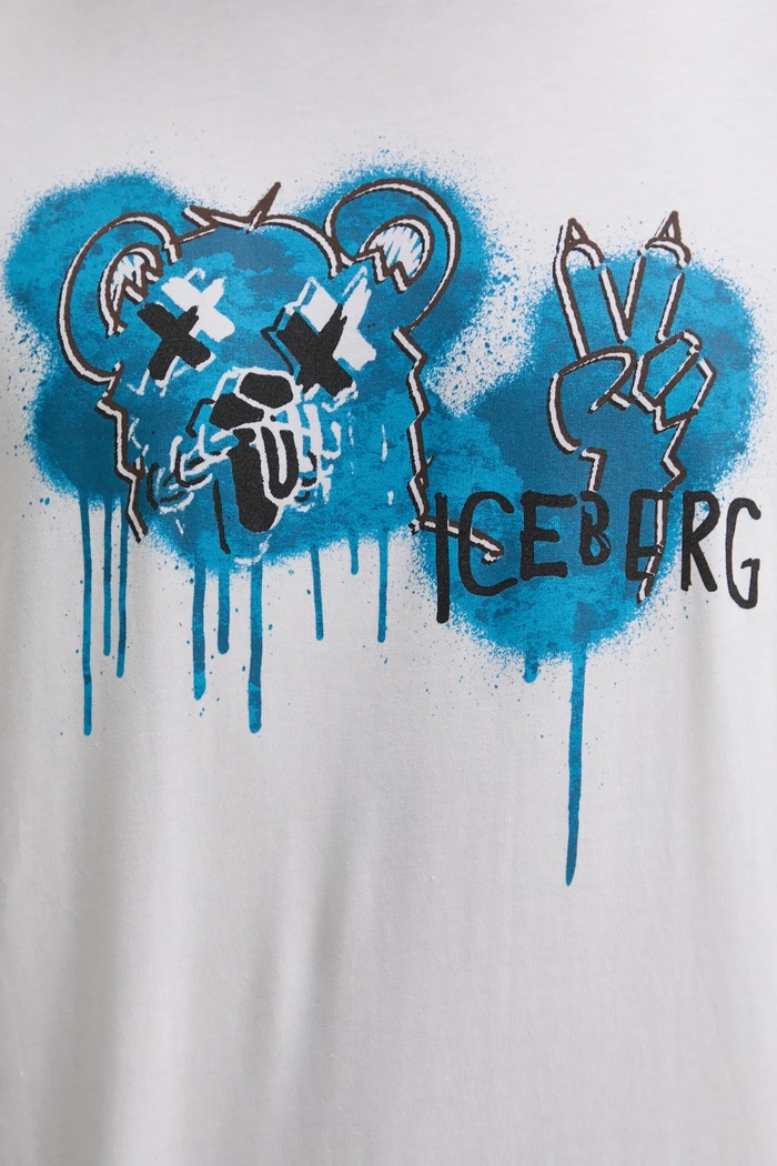 Bavlněné tričko Iceberg F043.6306 bílá