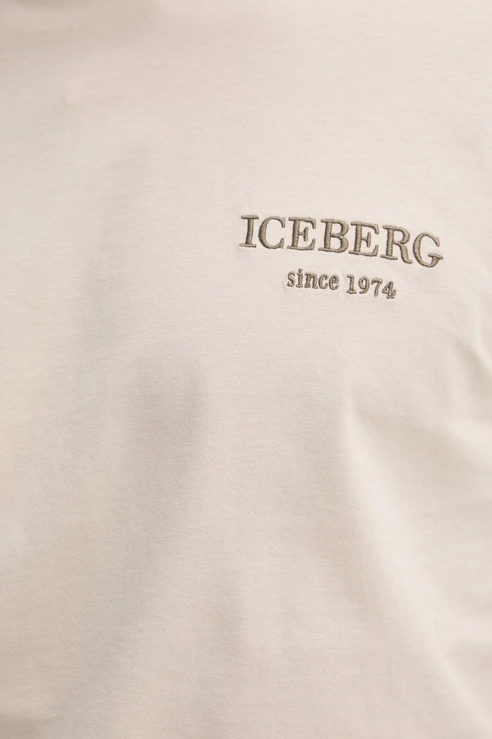 Bavlněné tričko Iceberg F046.6327 béžová