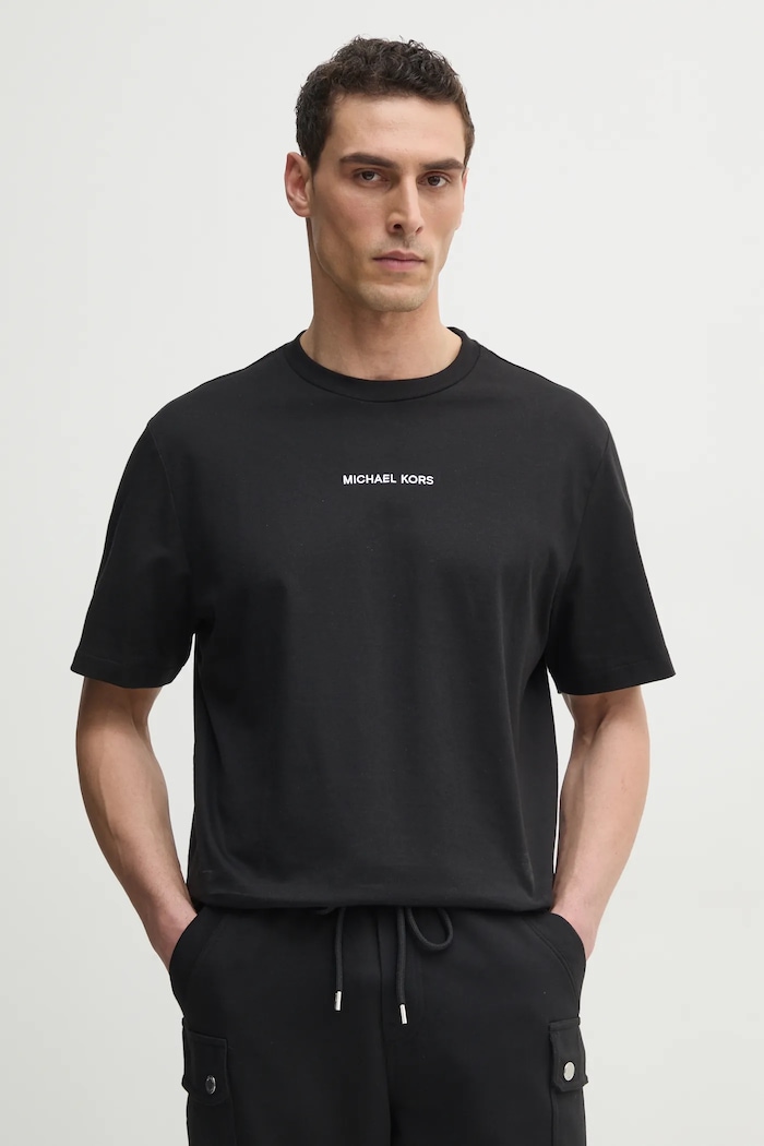 Bavlnené tričko Michael Kors relaxed čierna CS450MM1V2