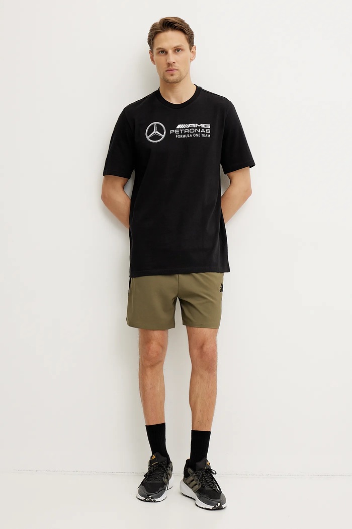 adidas t-shirt bawełniany x Mercedes JV5434 czarny AW25