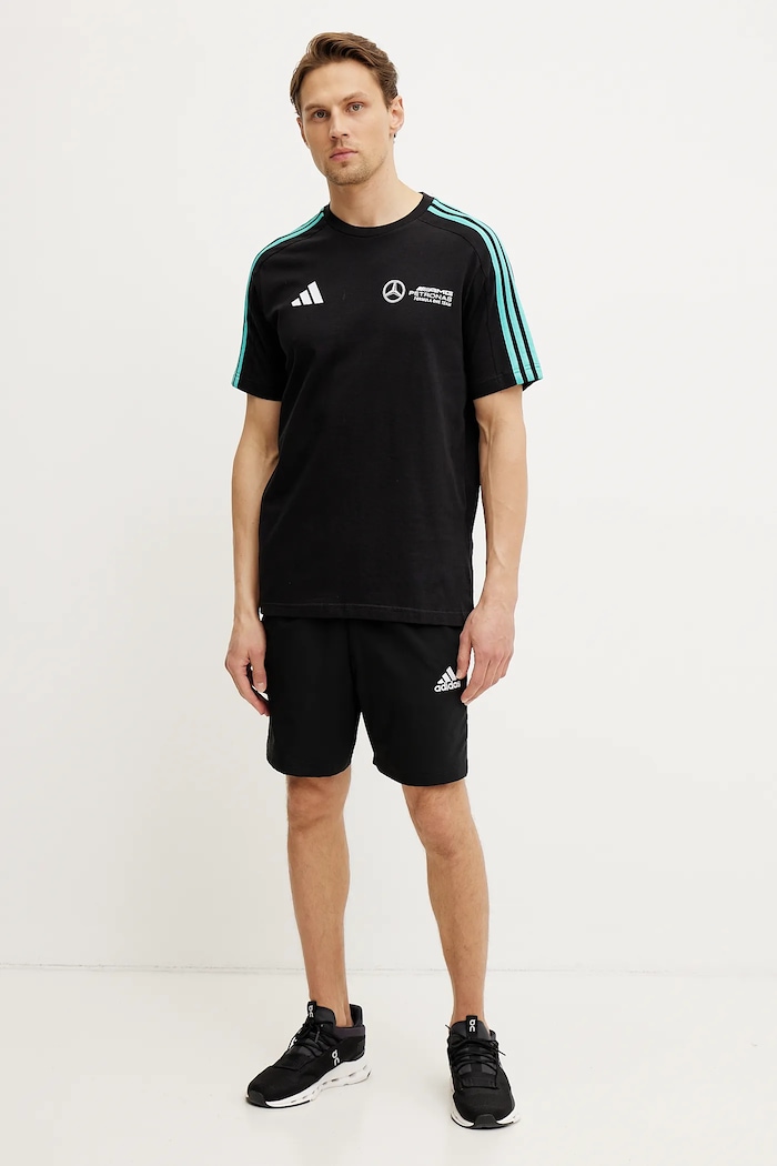 adidas t-shirt bawełniany x Mercedes JV5425 czarny AW25