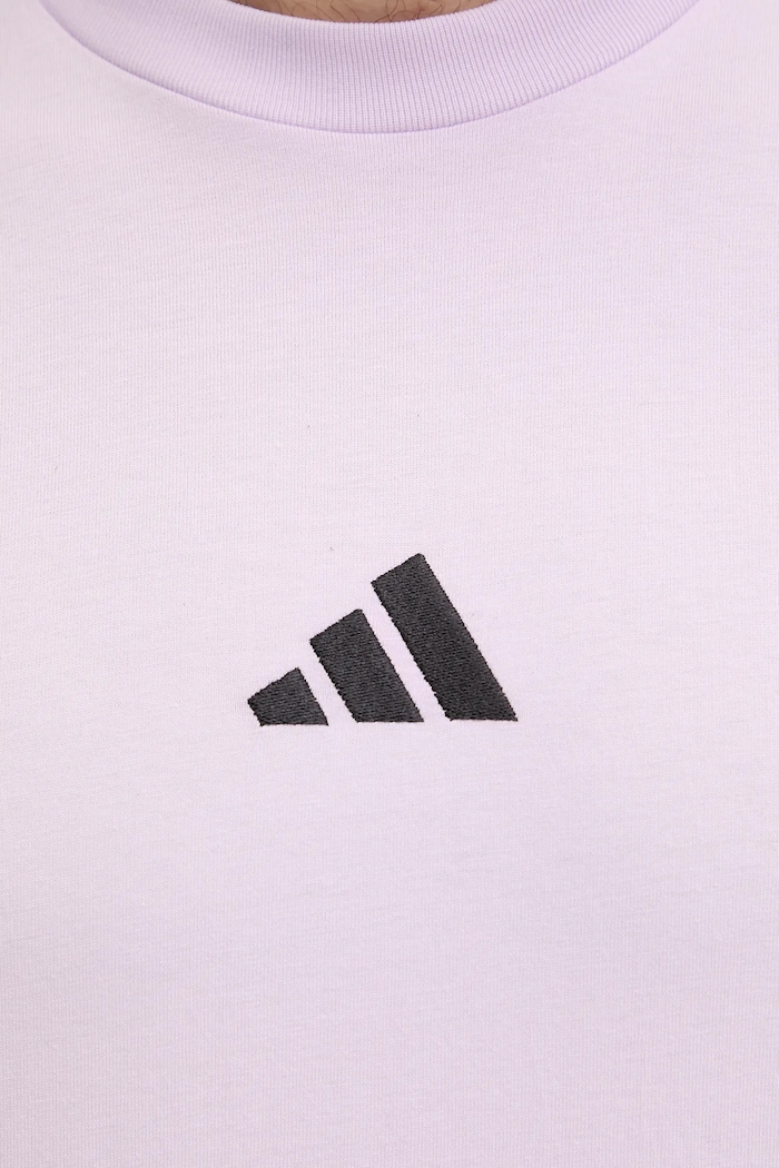 adidas t-shirt bawełniany Essential JD1781 fioletowy