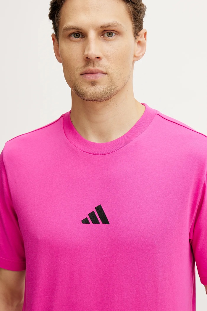 Bavlněné tričko adidas Essential růžová JD1782