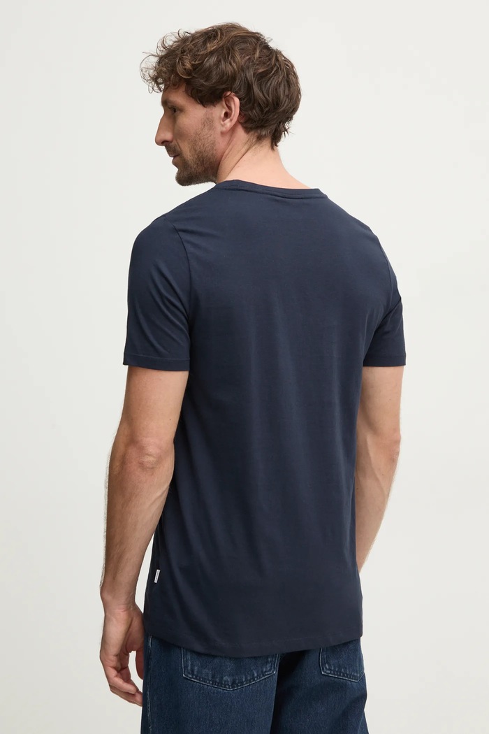 Oblečení Bavlněné tričko Lindbergh 30.400200.NAVY.424 námořnická modř