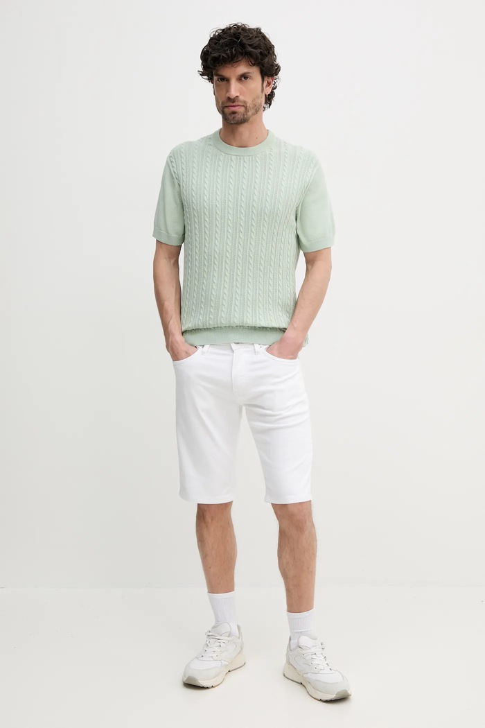 Lindbergh sweter bawełniany 30.804115.PASTEL.GREEN zielony SS25