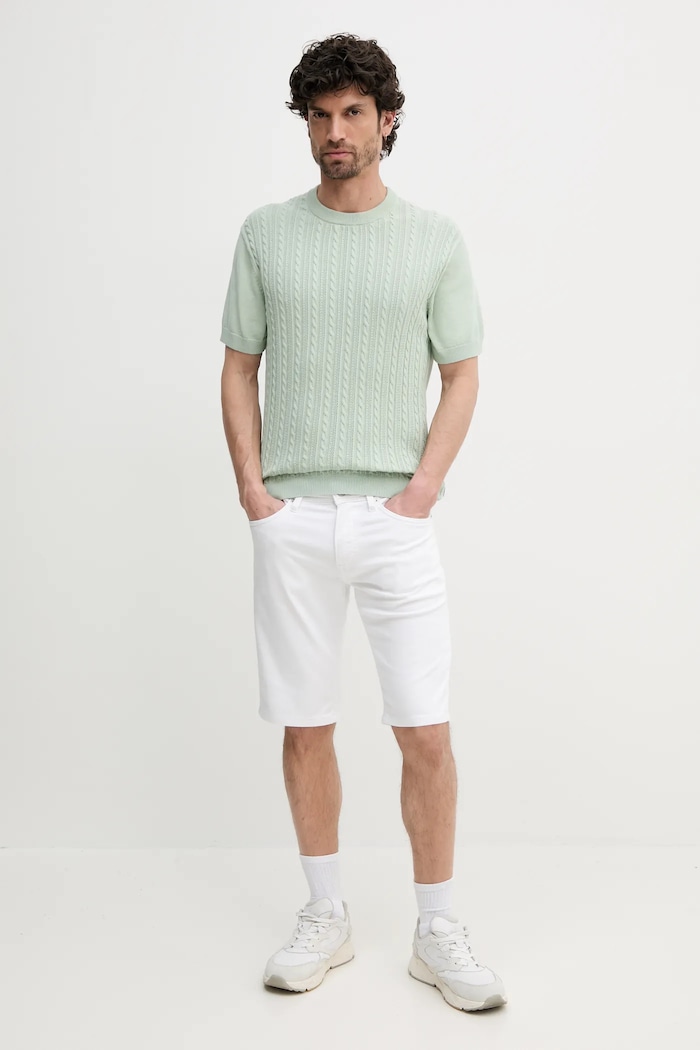 Lindbergh sweter bawełniany 30.804115.PASTEL.GREEN zielony SS25
