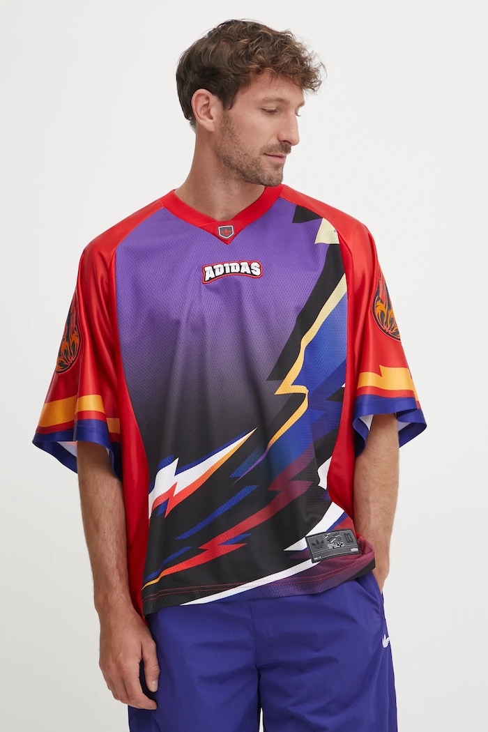 Majica kratkih rukava adidas Originals TEAM JERSEY V izrez crvena KB0307