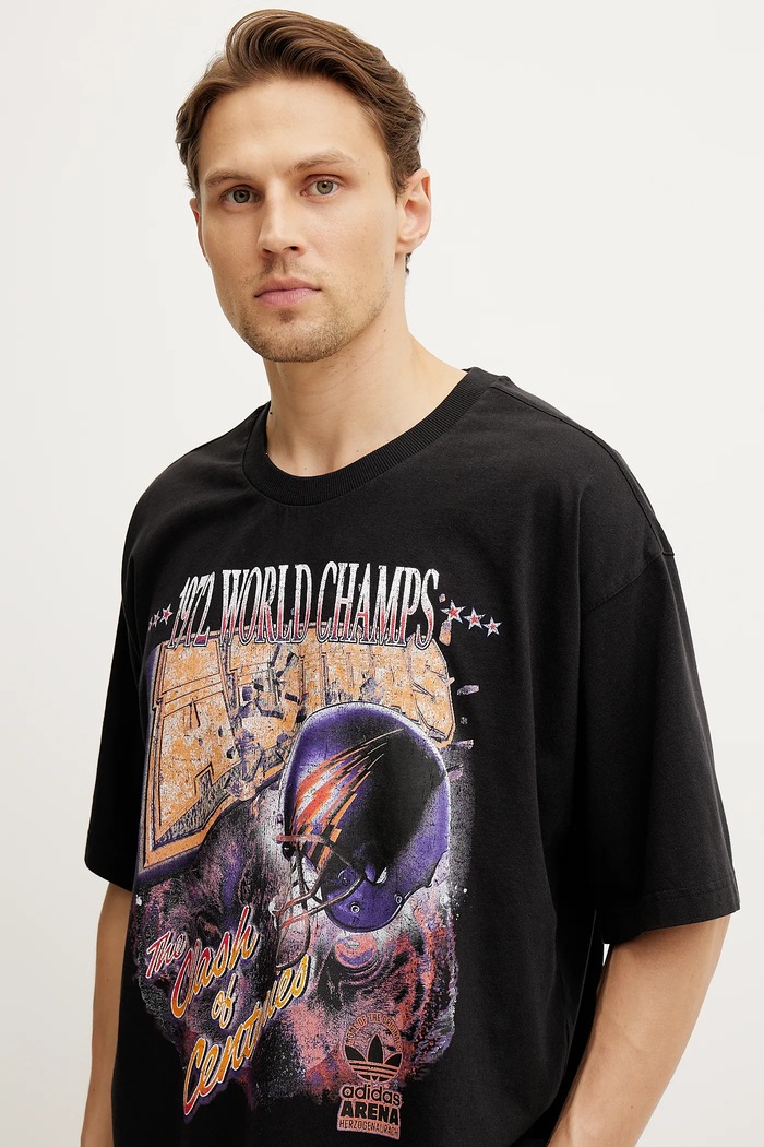 Βαμβακερό μπλουζάκι adidas Originals GRAPHIC SS TEE μαύρο JY6297